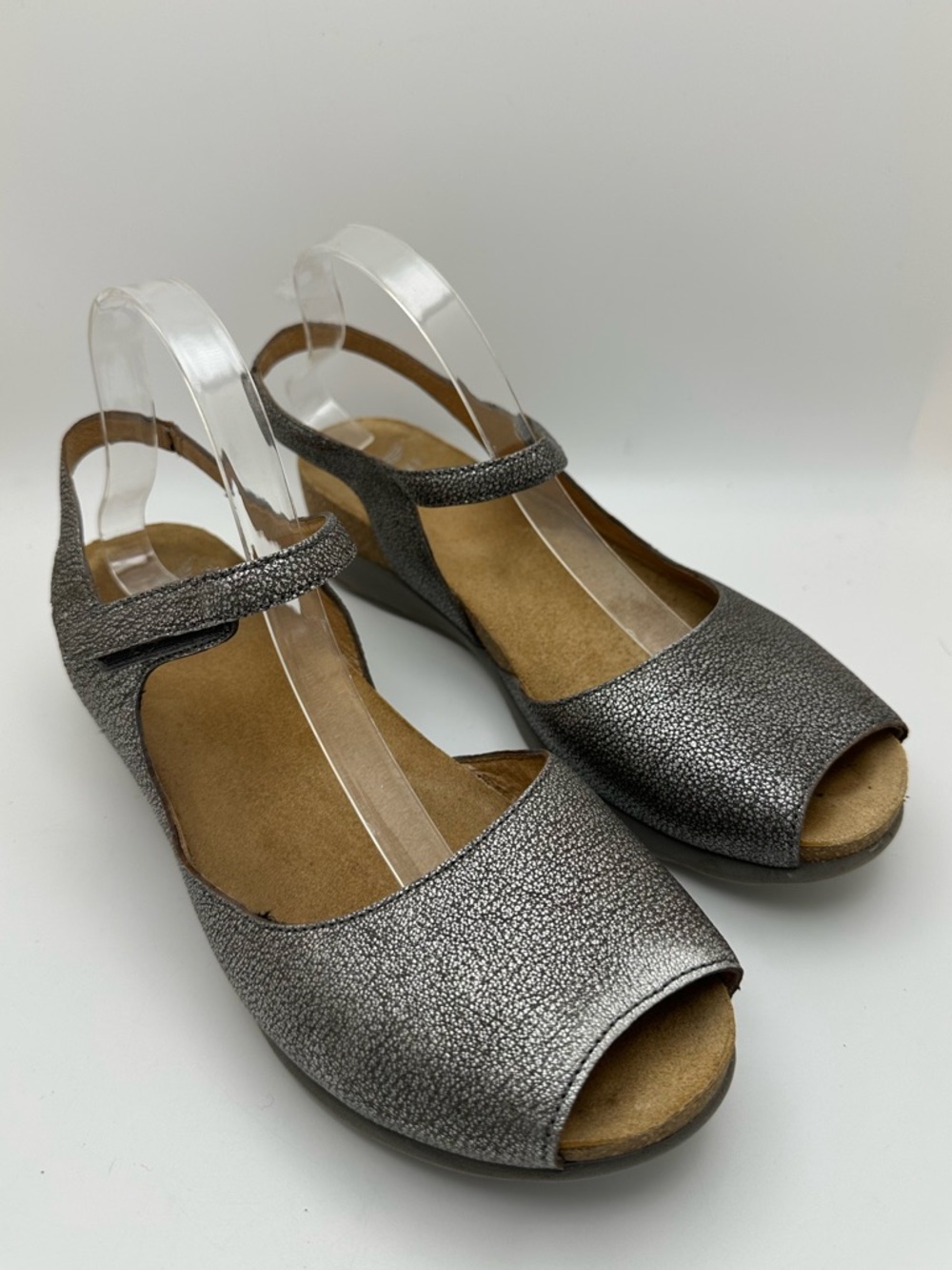 DANSKO Marcy Metallic Leather Gray Slingback Comfort Shoes Sandals Sz 42 - Picture 5 of 14